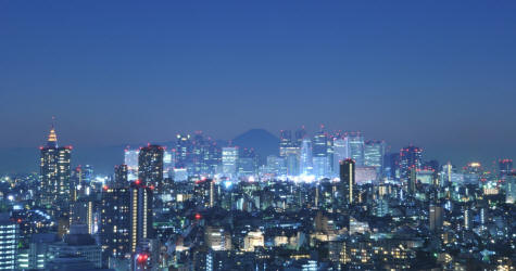 Ville de Tôkyô et Mont Fuji