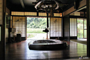 Maison japonaise transformée en Minshuku (auberge). Ville de Toyooka, préfecture de Hyogo
