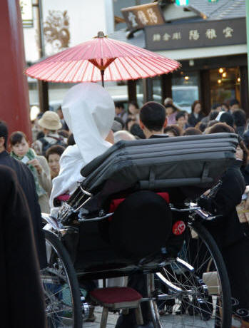 Mariage au sanctuaire Jinrikisha de kamakura