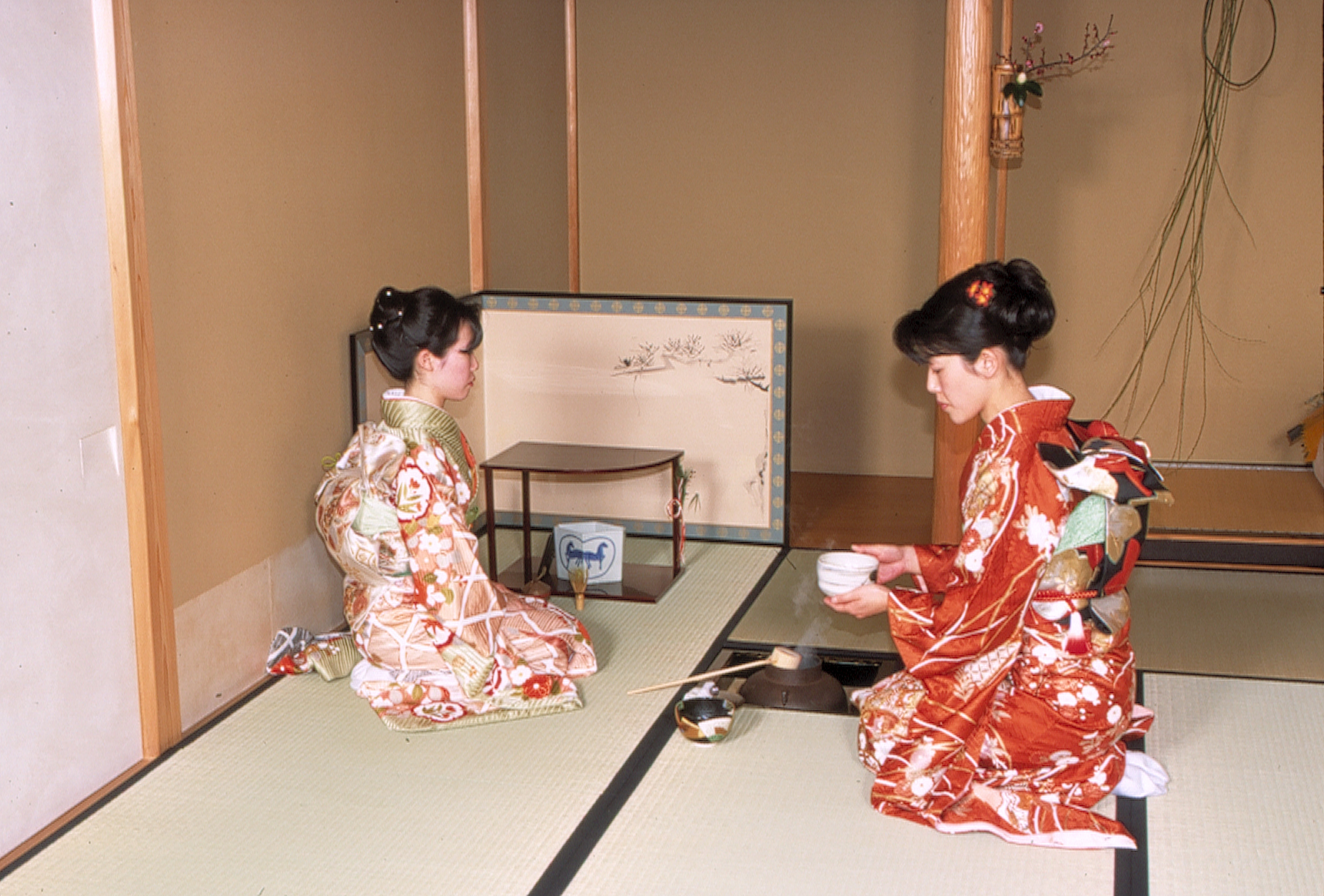 Cérémonie du thé à Tôkyô - kimono type Hômongi