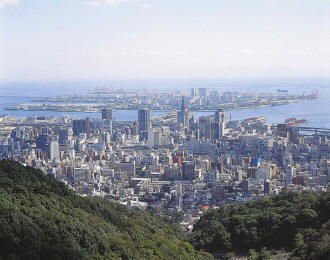 Vue sur la ville de Kobe depuis le mont Mukoyama